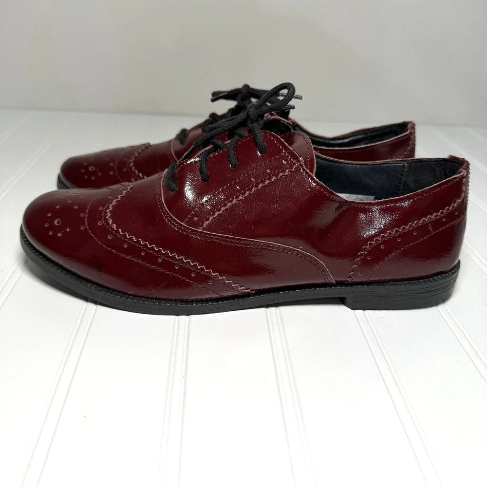 Topshop Burgundy shoes made in Italy, beautiful leather - Picture 6 of 8